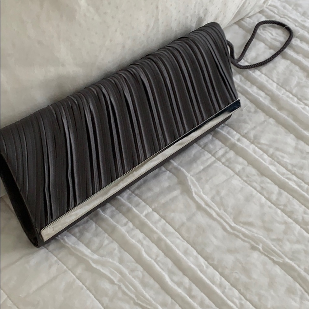 Elegant gray clutch satin smooth